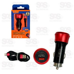 Carregador Veicular 45W Cabo Type C Inova GL12-C