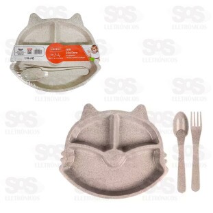 Kit Papinha Baby Gatinho 3 Peças Caerus CRS-2277