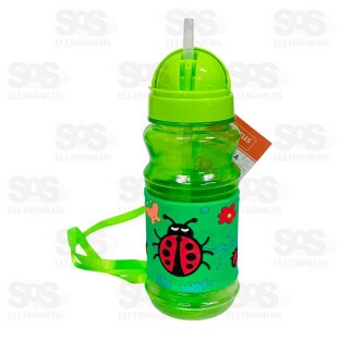 Garrafa Infantil Bichinhos Com Tirante 400ML Caerus CRS-2894