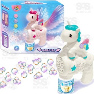 Lança Bolhas De Sabão Unicórnio com LED Toy King TK-AB7708