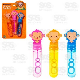 Kit Bolhas De Sabão Macaco Com 3 Unidades Toy King TK-AB7728