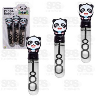 Kit Bolhas De Sabão Panda Com 3 Unidades Toy King TK-AB7725