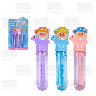 Kit Bolhas De Sabão Porquinho Com 3 Unidades Toy King TK-AB8207
