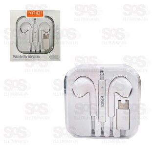 Fone De Ouvido Com Fio e Microfone Type C Kaidi KD-738