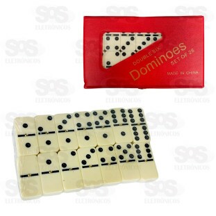 Dominó Clássico 28 Peças Lisas 8MM Double Six AL-1241
