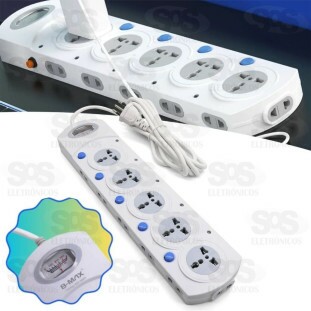 Filtro De Linha 16 Tomadas Bivolt Cabo 3 Metros B-Max BM-8689