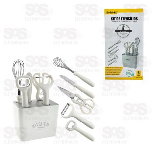 Kit Utensílios Aço Inox 6 Peças B-Max BM-F1072