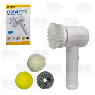 Escova de Limpeza Elétrica 4 Cabeças B-Max BM-F998