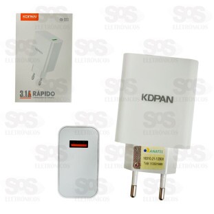Fonte De Parede Carregador Rápido USB 3.1A 25W KDPAN KN-553