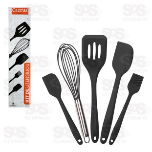Kit Utensílios De Cozinha 5 Peças Silicone Caerus CRS-2803