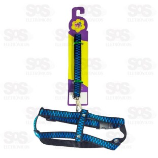 Coleira Peitoral Com Guia Nylon Listrada N°0 3095