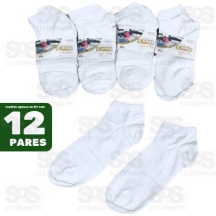 Kit 12 Pares de Meia Soquete Tamanhos Sortidos 31-46