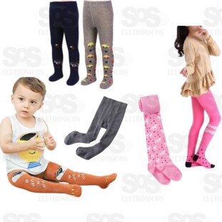 Kit 12 Meia Calça Infatil 3-12 Anos Sortidas