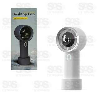 Ventilador Portátil De Mão e Mesa Recarregável Top Útil TOP1774