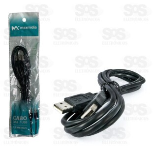 Cabo USB 1,5 Metros Maxmidia MAX-51706-15