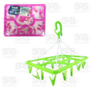 Varal Multiuso Com 20 Prendedores Top Útil TOP1649