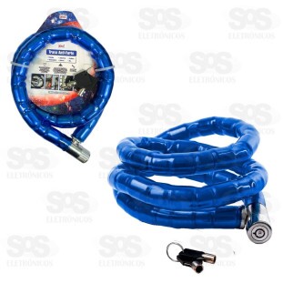 Cadeado Para Bicicleta 22mmx100cm Com 2 Chaves YA-2711