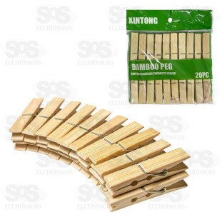 Pacote 20 Prendedores De Bambu Top Útil TOP2063