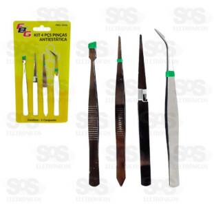 Kit Pinça Antiestáticas 4 Unidades FBG-3046