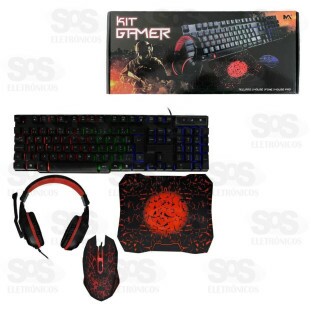Kit Gamer Com 4 itens Maxmidia MAX-COM2