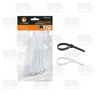 Abraçadeira De Nylon 3,6x350mm Com 100 Unidades Troya Tools TRY-0071