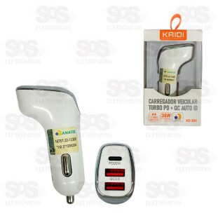 Carregador Veicular PD+QC Auto ID 38W Kaidi KD-304