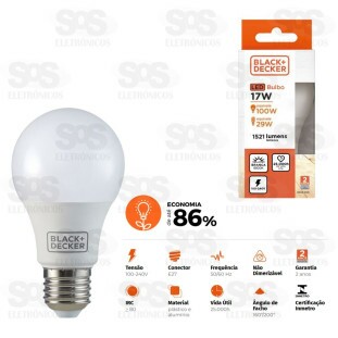 Lâmpada LED Bulbo 17W E27 Luz Branca Black+Decker BDA6-1500