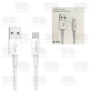 Cabo De Carregamento Micro USB V8 1 Metro Kaidi KD-25M