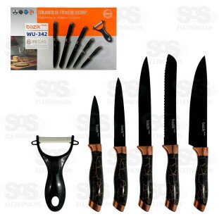Kit Facas De Cozinha 6 Peças Bazik Prime WU-342