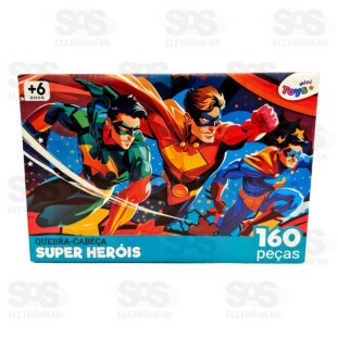 Quebra-Cabeça Super Heróis 160 Peças Mini Toys 6378