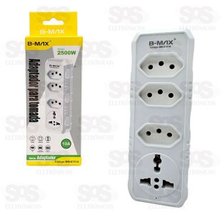 Adaptador 3 Tomadas Sem Fio B-Max BM-8701A