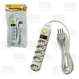 Extensão 5 Tomadas Cabo 3 Metros B-Max BM-8687