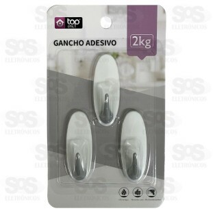 Ganchos Multiuso Adesivo 3 Unidades Top Útil TOP2002