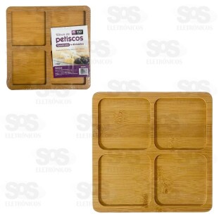 Tábua Para Petiscos 4 Divisórias MDF Top Útil TOP2106