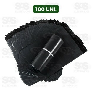 Envelope Plástico Preto 100 Unidades 43x32cm 3145