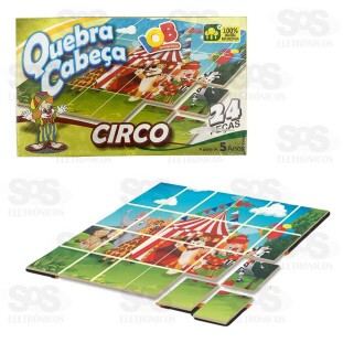 Quebra-Cabeça Circo 24 Peças de Madeira IOB 003
