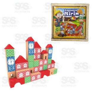 Blocos de Montar 45 Peças e Estojo em Madeira IOB 287