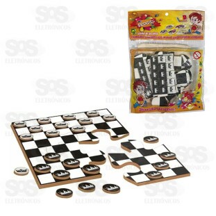 Jogo De Tabuleiro Dama 28 Peças De Madeira IOB 278