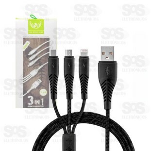 Cabo 3 Em 1 Fast Charge 120CM Altomex AL-2058-3EM1