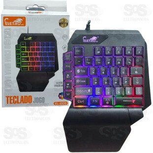 Teclado Semi Mecânico De Uma Mão Com Apoio Gamer RGB EL2109