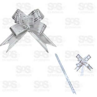 Laço Fácil Para Embalagens 10 Unidades 18CM Prateado 5390