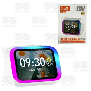 Caixa de Som Com Luminária Assistente de Voz Eletromex EL-1130