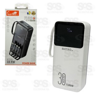 Carga Extra 30.000mAh 4 Interfaces Eletromex EL-2938