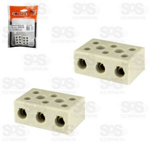 Conector Porcelana 10Mm 3P 2 Unidades Foxlux 24.25