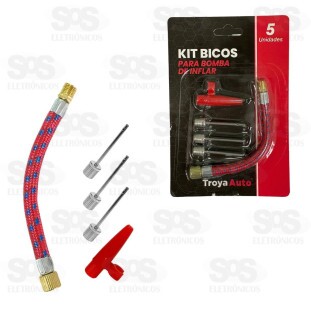 Kit Bicos Para Bomba de Ar 5 Peças TroyaTools TRY-0045