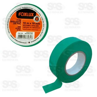 Fita Isolante 10 Metros Verde 10 Unidades Foxlux 10.14
