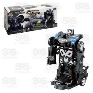 Carro de Polícia Transformers Bate e Volta Toy King TK-1259
