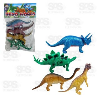 Dinossauros De Plástico Com 4 Peças Toy King TK-AB8249