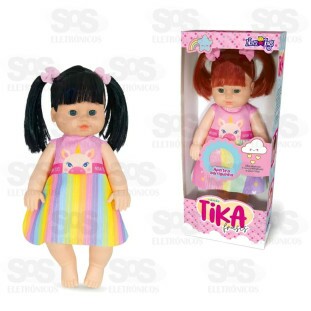 Boneca Tika Frases Morena Nova Toys 1163