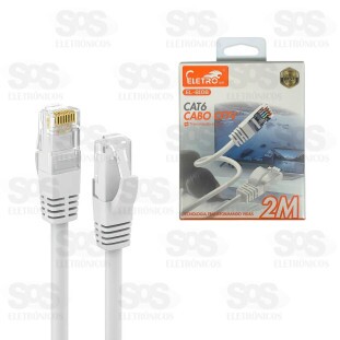 Cabo De Rede CAT6 2 Metros Eletromex EL-8108